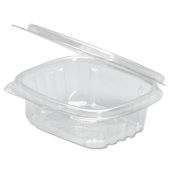 Genpak AD24 24 oz Plastic Hinged Container, 7-1/4" x 6-3/8" x 2-1/4", Clear - 200 / Case