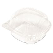 Pactiv YCI81050 Clearview SmartLock Plastic Hinged Lid Food Container, 5.25" x 5.25" x 2.5", Clear - 375 / Case