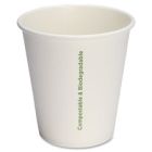 Genuine Joe 10214 10 oz Compostable Paper Hot Cups, White - 1000 / Case