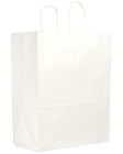 Duro Bag 80640 Traveler Medium Paper Shopping Bags, 60#, 13" x 6" x 15.75", White - 250 / Case