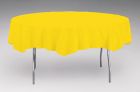 Creative Converting 703269 Touch of Color 82" Round Plastic Tablecloth, School Bus Yellow - 12 / Case