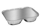 HFA 2045-35-250WL Handi-foil 8" Oblong Aluminum Foil Containers with Board Lids, 3 Compartments - 250 / Case