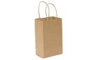 Duro Bag 87093 Gem Mini Paper Shopping Bags, 60#, 5-1/4" x 3-1/4" x 8-3/8", Kraft - 250 / Case