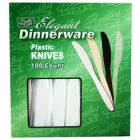Berkley Square 1061008 Elegant Dinnerware Plastic Knives, Heavy Duty Polystyrene, Boxed, White - 1000 / Case