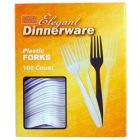 Berkley Square 1062008 Elegant Dinnerware Plastic Forks, Heavy Duty Polystyrene, Boxed, White - 1000 / Case