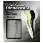 Berkley Square 1063008 Elegant Dinnerware Plastic Spoons, Heavy Duty Polystyrene, Boxed, White - 1000 / Case