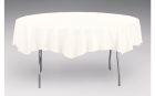 Creative Converting 923272 Touch of Color 82" Round Polytissue Table Covers, White - 12 / Case