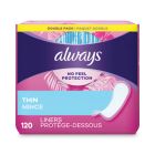 P&G 10796 Always Thin Daily Panty Liners, Regular, 120 Pack - 6 / Case