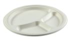 AmerCareRoyal PL-11-NPFA Primeware 10" Paper Plates, Molded Fiber, 3 Compartments, White - 500 / Case