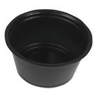Boardwalk PRTN2BL 2 oz Plastic Souffle / Portion Cups, Polypropylene, Black - 2500 / Case