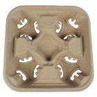 Boardwalk 4CUPCARRIER Cup Holder Tray for Four 8-32 oz Cups, Molded Fiber - 300 / Case