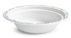 Huhtamaki Chinet 22521 Vines 12 oz Paper Bowls, Molded Fiber, White with Rim Design - 1000 / Case