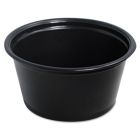 Dart Solo 200PCBLK 2 oz Conex Complements Plastic Portion Cups, Polypropylene, Black - 2500 / Case