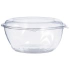 Dart Solo CTR64BD 64 oz SafeSeal Plastic Tamper-Resistant Bowl Containers, 8-9/10" x 4", Clear - 100 / Case