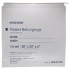 McKesson 30431100 Patient Belongings Bag, 20" x 20" x 4", Polyethylene, Drawstring Closure, Clear - 250 / Case