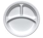 Ecopax PP103 10.25" 3 Compartment Pebble Plates, Minerals / Polpropylene, Ivory - 400 / Case