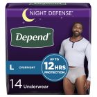 Depend Night Defense Pull Up Underwear for Men, Large (35 to 43 in.), Overnight - 56 / Case