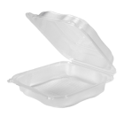 Genpak CLX199-CL Clover Hinged Lid Carryout Container, Polypropylene, 9.23" x 9.23" x 3", Clear - 150 / Case