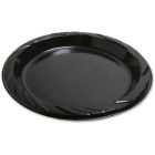 Genuine Joe 10429 9" Plastic Plates, Black - 500 / Case