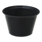 Genuine Joe 19068 4 oz Plastic Portion Cups, Polystyrene, Black - 2500 / Case