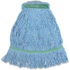 Genuine Joe MBL1B Blue Cotton / Rayon Mop Heads, 1.25" Narrow Band, 16 oz - 12 / Case