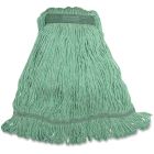 Genuine Joe MGR1B Green Rayon / Cotton Mop Heads, 1.25" Headband, 16 oz - 12 / Case