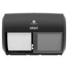 Georgia-Pacific 56784A Compact Coreless 2-Roll Toilet Paper Dispenser, Black - 1 / Case