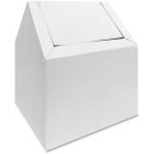 Hospeco 2201 Feminine Hygiene Receptacle, Swing Type for between Restroom Stalls, White - 1 / Case