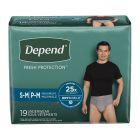 Depend Fresh Protection Pull-Up Underwear for Men, Small / Medium (26 to 34 in.), Gray, Maximum - 38 / Case