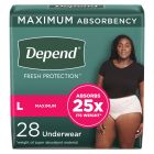 Depend Fresh Protection Pull Up Underwear for Women, Large (38 to 44 in.), Blush, Maximum - 28 / Case