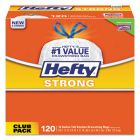 Pactiv E84562 Hefty Strong 13 Gallon Kitchen Trash Bags, Drawstring, 0.9 Mil, 23.75" x 27", White - 360 / Case