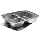 Pactiv Y7139TP Aluminum Foil Containers with 3 Compartments, 8" x 5-7/8" x 1-1/2" - 200 / Case