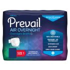 Prevail Air Overnight Adult Diapers with Tabs, Size 1 (26 to 48 in.) - 20 / Case