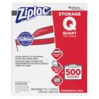 SC Johnson 682256 Commercial Ziploc Quart Bags, Plastic, Zipper, 1.75 Mil, 7" x 8", Clear - 500 / Case