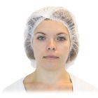 The Safety Zone DBWH-21-1-PL Bouffant Caps, Pleated, White - 1000 / Case