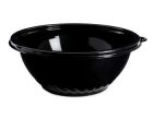 WNA APB80BL 80 oz CaterLine Pack N Serve 10" Plastic Bowl, PET, Black - 25 / Case