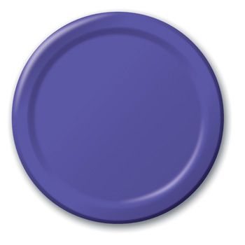 Creative Converting 79115B Touch of Color 7" Paper Plates, Purple - 240 / Case