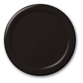 Creative Converting 79134B Touch of Color 7" Paper Plates, Black Velvet - 240 / Case