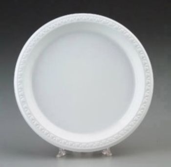 Huhtamaki Chinet 81209 First Choice 9" Plastic Plates, White - 500 / Case