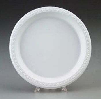 Huhtamaki Chinet 81210 First Choice 10.25" Plastic Plates, White - 500 / Case