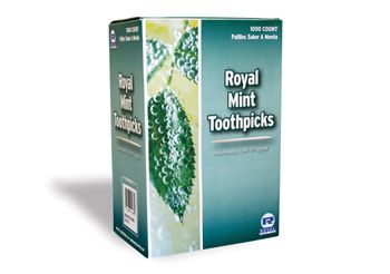 AmerCareRoyal RM115 Mint Flavored Toothpicks Wrapped in Cellophane - 15000 / Case