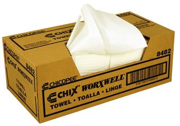 Chicopee 8482 Chix Worxwell Rag Replacement Towels, 17" x 17", White - 100 / Case