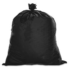 Genuine Joe 02151 40-45 Gallon Trash Can Liners / Garbage Bags, 0.7 Mil, 40" x 46", Black - 250 / Case