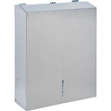 Genuine Joe 02198 Dispenser for Singlefold, C-Fold, and Multifold Paper Hand Towels, Stainless Steel - 1 / Case