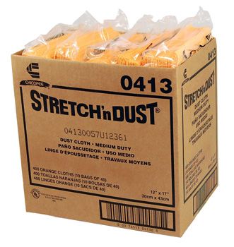 Chicopee 0413 Stretch n Dust Dusting Cloths with Microban, 12-5/8" x 17", Yellow Orange - 400 / Case