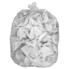 Genuine Joe 01759 55-60 Gallon Trash Can Liners / Garbage Bags, High Density, 38" x 60", Clear - 200 / Case