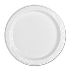 Genuine Joe 10329 9" Plastic Plates, White - 500 / Case