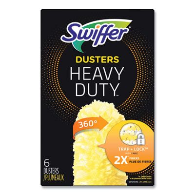 P&G 21620 Swiffer Heavy Duty Duster Head Refills, 360 Degree, 6 / Box, Unscented, Yellow - 4 / Case