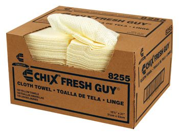 Chicopee 8255 Chix Fresh Guy Lemon Foodservice Towels with Microban, 12.5" x 21", Yellow - 150 / Case