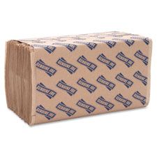 Genuine Joe 21020 Singlefold Value Paper Hand Towels, 10.25" x 9.1", Brown - 4000 / Case